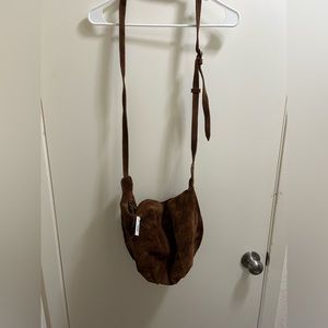 Suede bag. Medium sized. From world market! Never used. Brown, good quality!